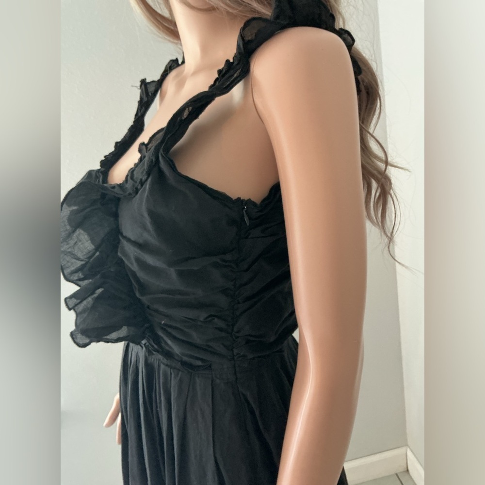 Whish Black Ruffled Midi Dress - Picture 11 of 16